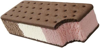 neopolitan ice cream sandwhich